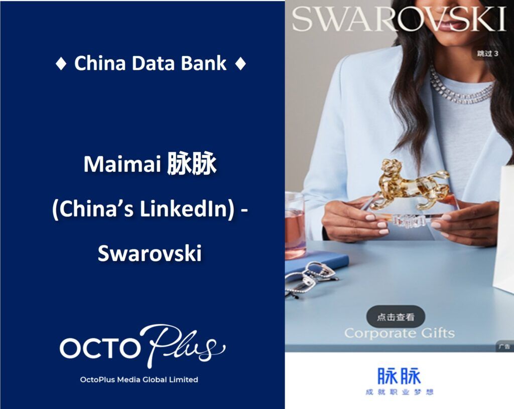 Precise Marketing to Chinese Enterprise C-level on Maimai China's Linkedin - China Data Bank - Swarovski​
