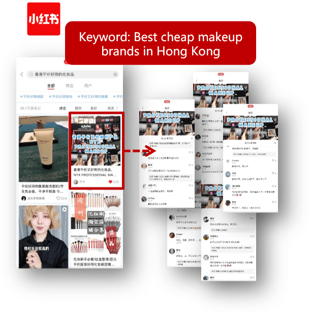 xiaohongshu keywords search results: best cheap makeup brands in hong kong