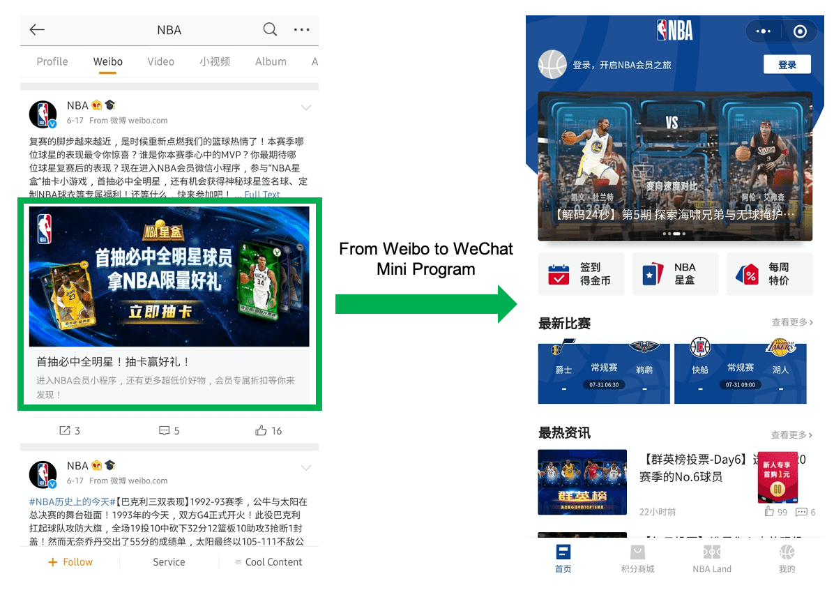 taobao launches mini-program to compete against wechat... Weibo now allows redirection to WeChat mini program
