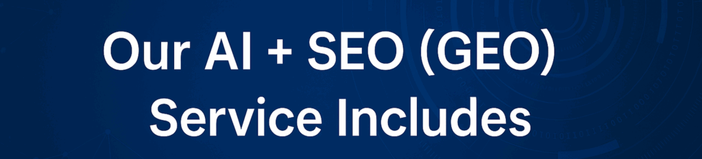 "Professional banner highlighting OctoPlus Media’s AI + SEO (GEO) services, showcasing digital marketing solutions for B2B growth."